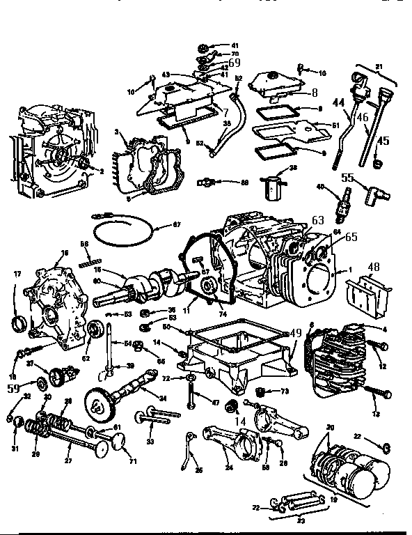 Engine 422437-0665-01 (71/500) Diagram and Parts List for 500422437-0665-01  Craftsman Engine