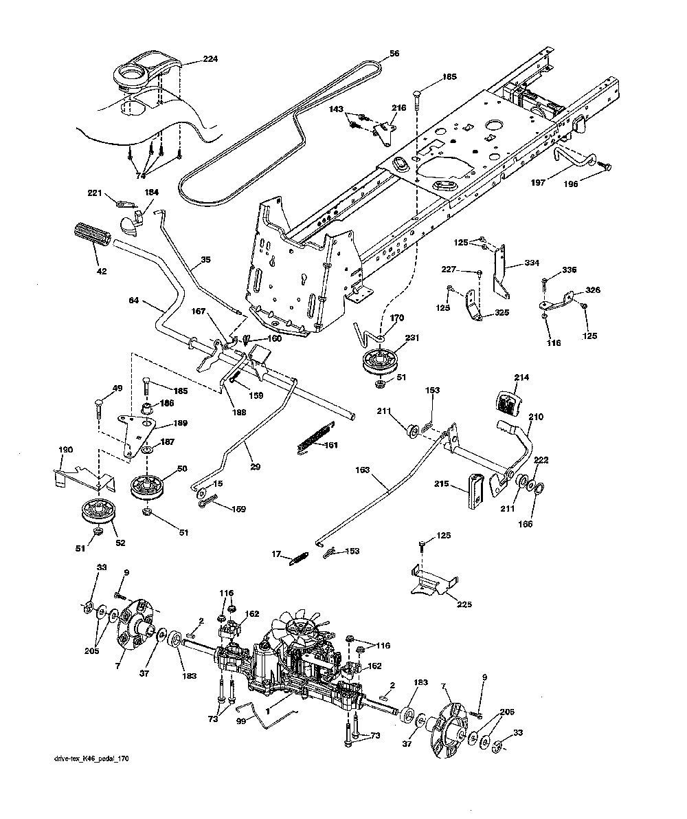 Ground drive Diagram and Parts List for 960420221  Craftsman Lawn Tractor