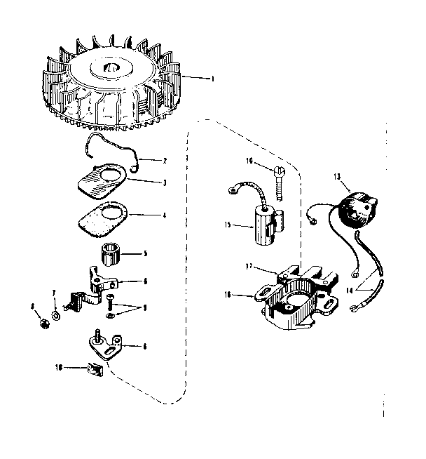 Magneto No. 29980 Diagram and Parts List for 143501111  Craftsman Engine