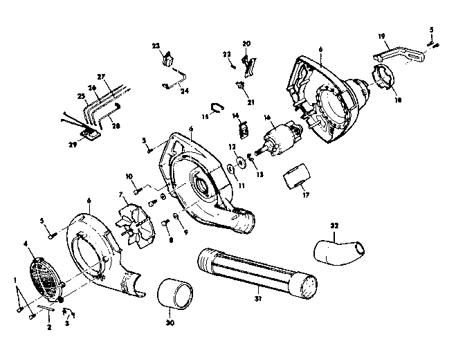 Blower Housing Diagram and Parts List for 257796360  Craftsman Snow Blower