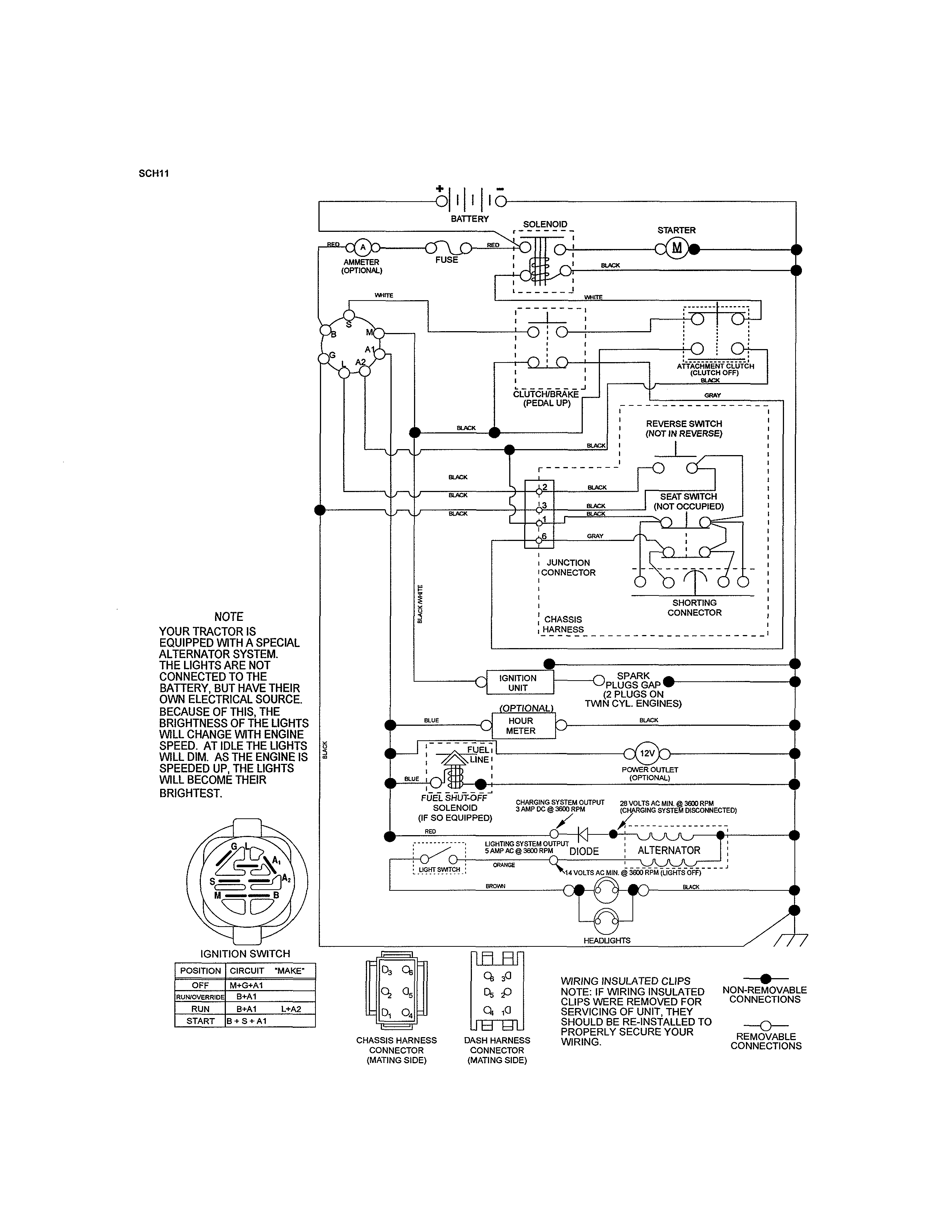 Schematic Diagram Diagram and Parts List for 917989250  Craftsman Lawn Tractor