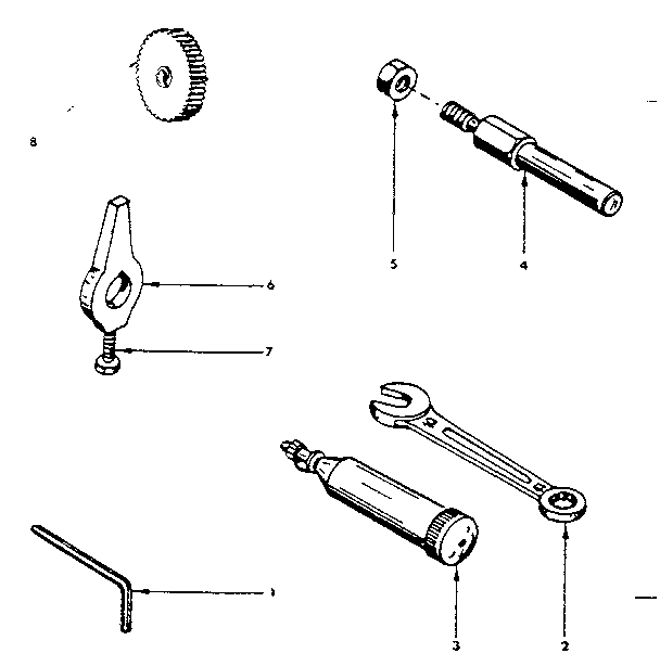 Basic Equipment Diagram and Parts List for 5492892  Craftsman Lathe