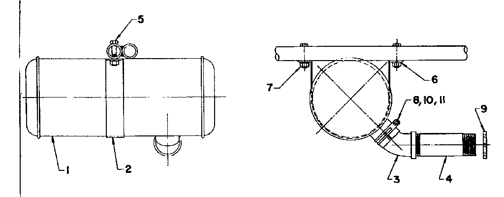 Muffler Assembly Diagram and Parts List for 5803188-3  Craftsman Engine