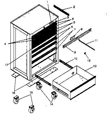Chest Diagram and Parts List for 706619430  Craftsman Tool Stand & Cart