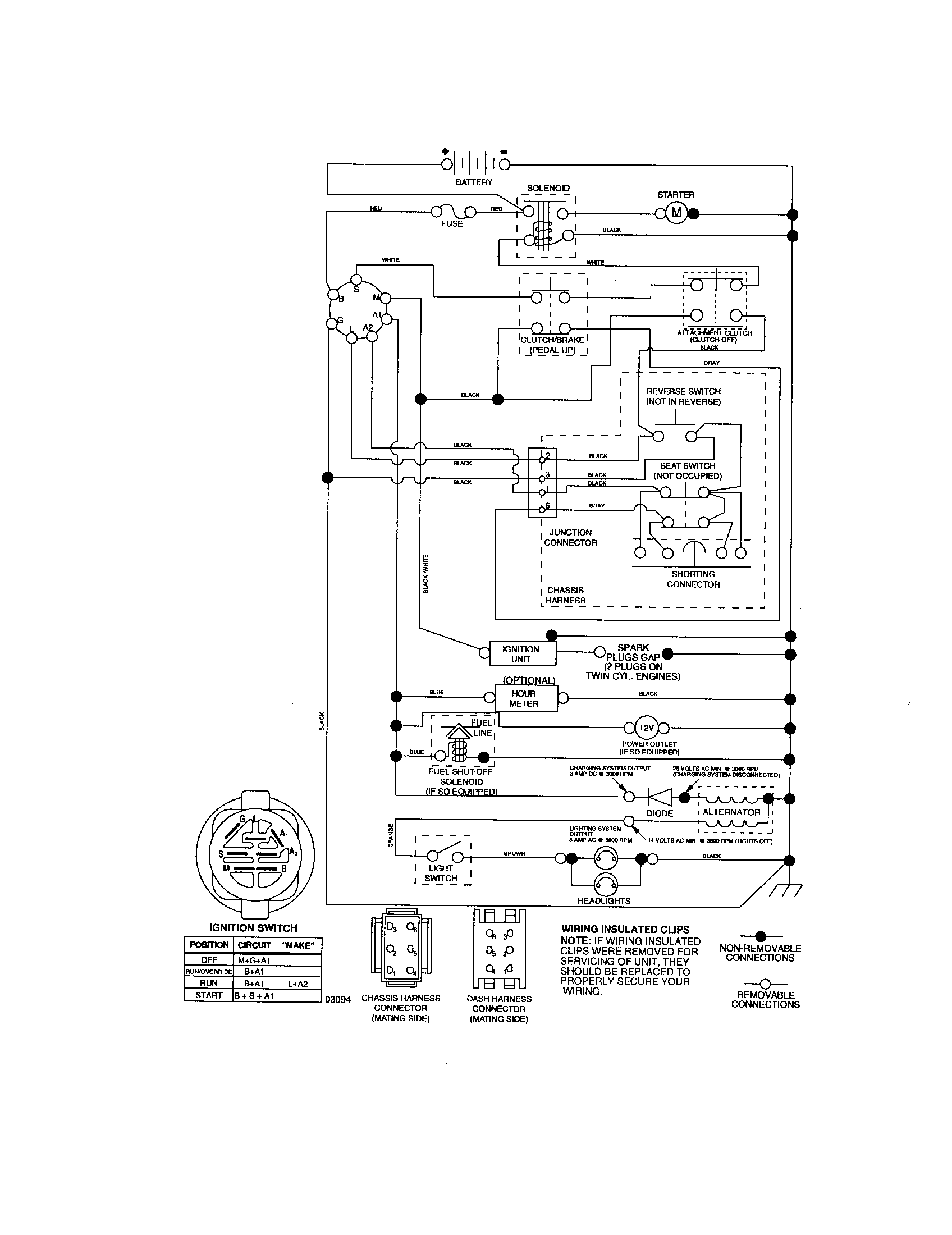 Schematic-tractor Diagram and Parts List for 917276642  Craftsman Lawn Tractor