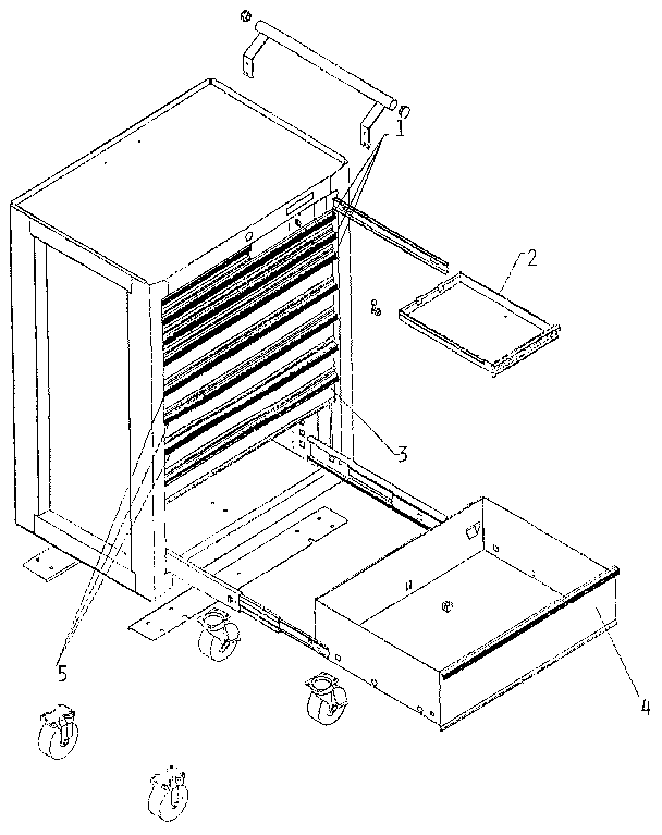 Unit Parts Diagram and Parts List for 70665699  Craftsman Tool Stand & Cart