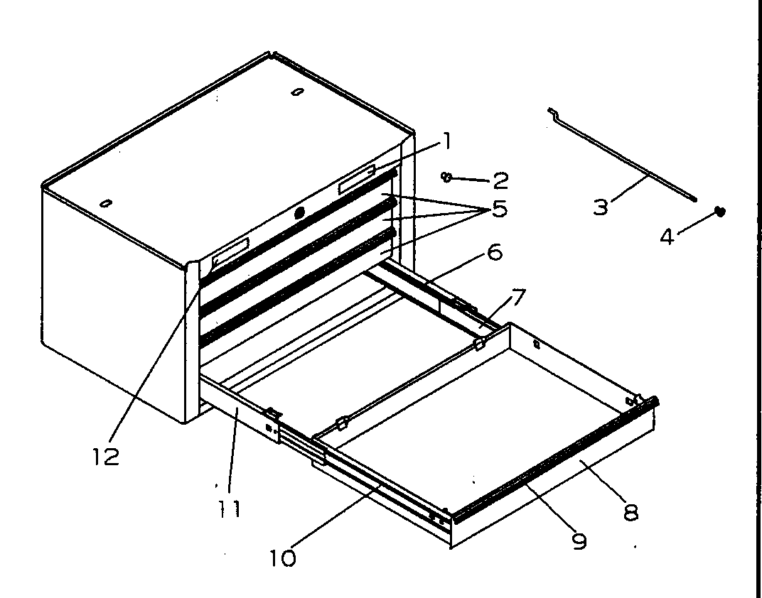 Tool Box Diagram and Parts List for 706598952  Craftsman Tool Stand & Cart