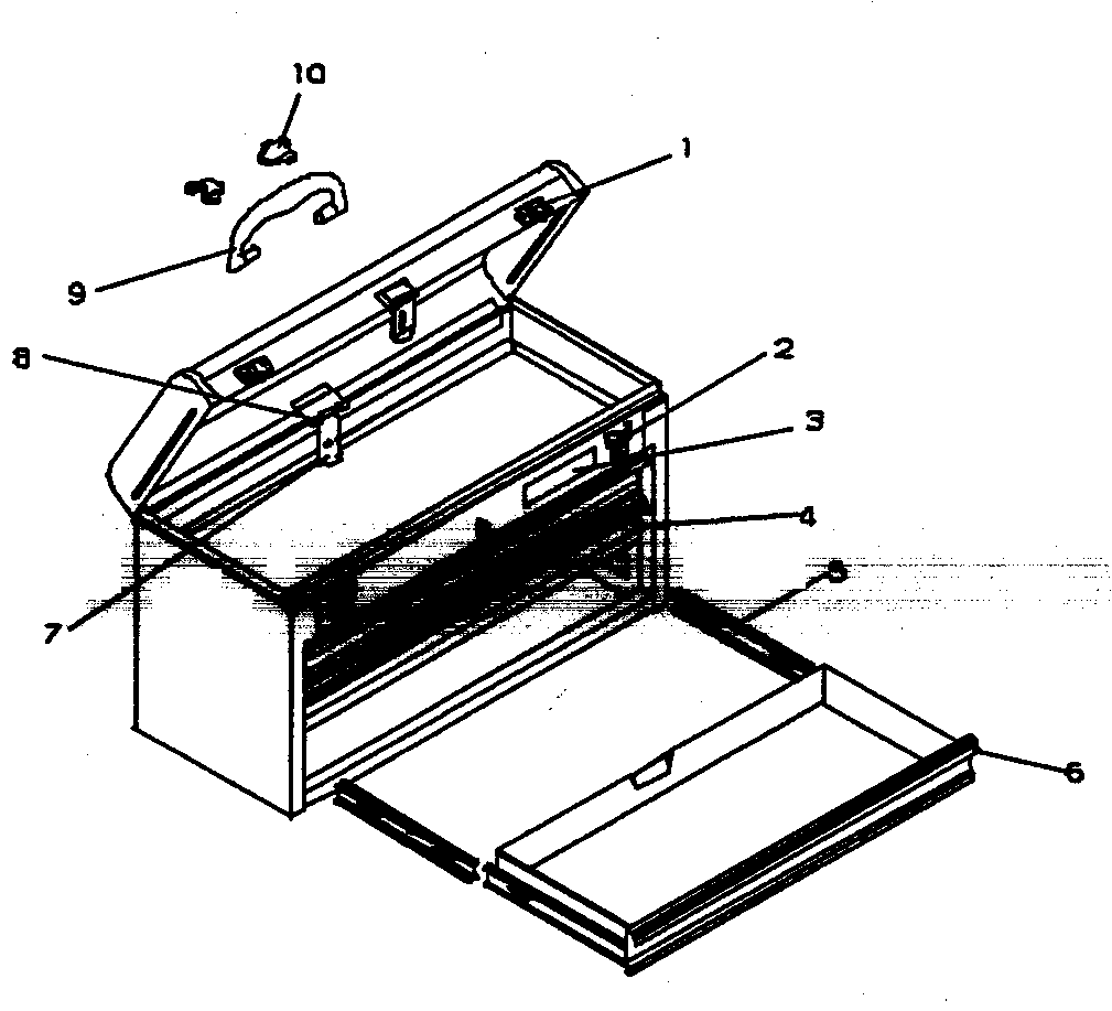 Chest Diagram and Parts List for 706653372  Craftsman Tool Stand & Cart