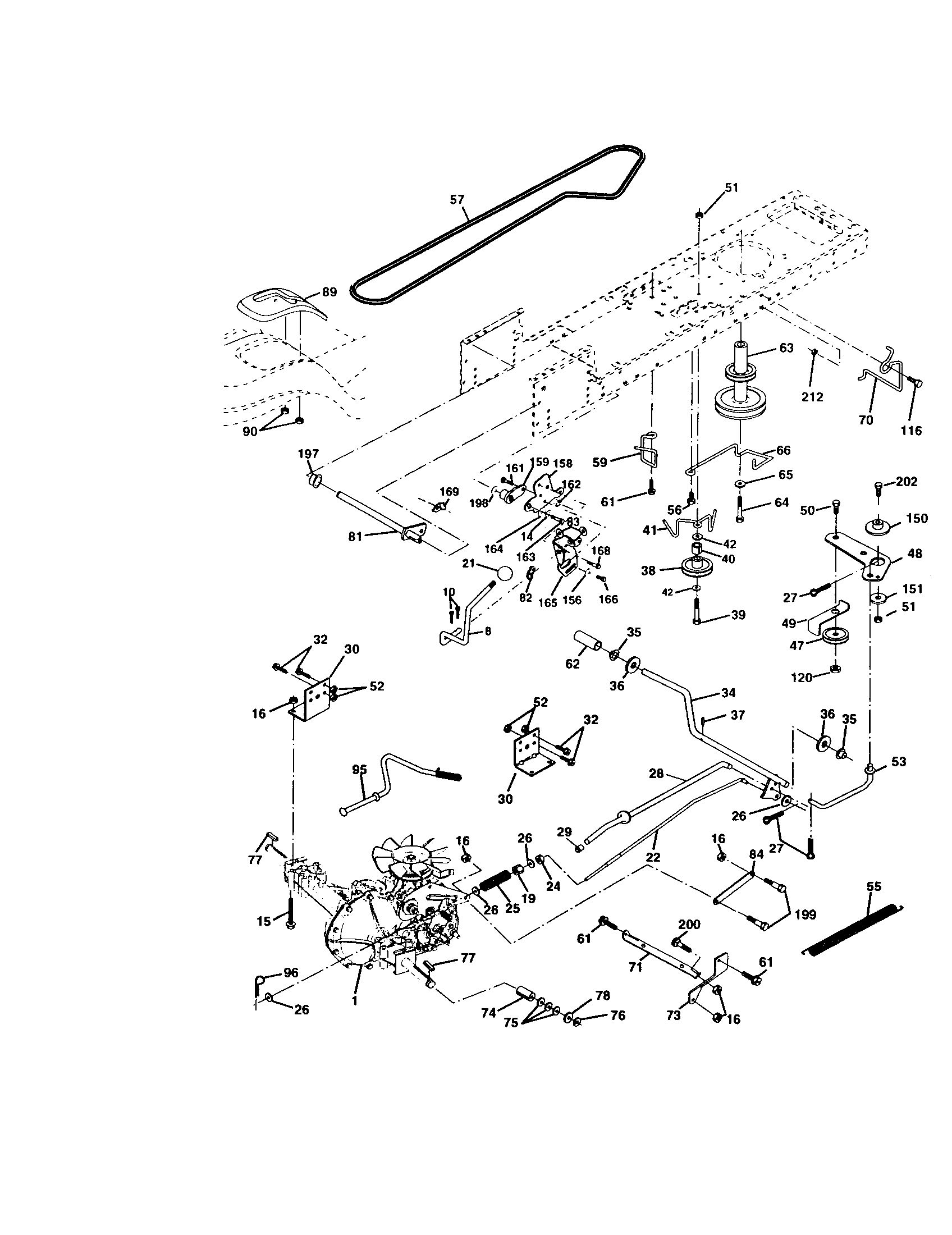 Ground Drive Diagram and Parts List for 917271826  Craftsman Lawn Tractor