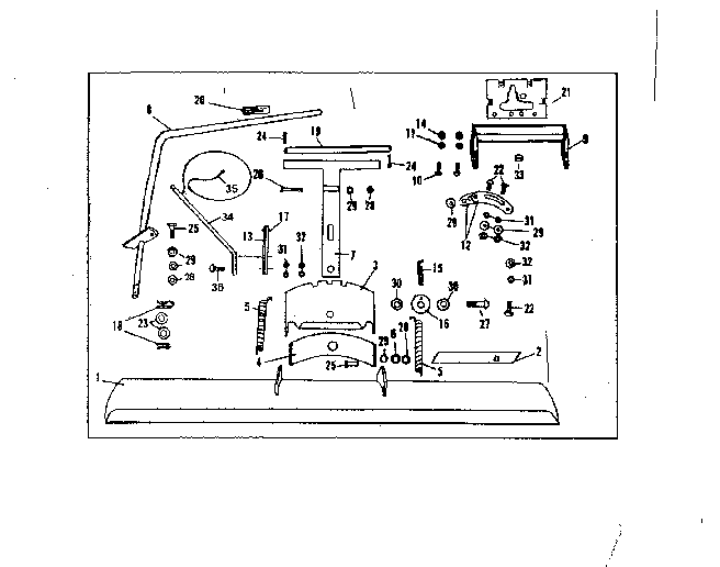 40" Snow Blade Kit Diagram and Parts List for 53681360  Craftsman Lawn Mower
