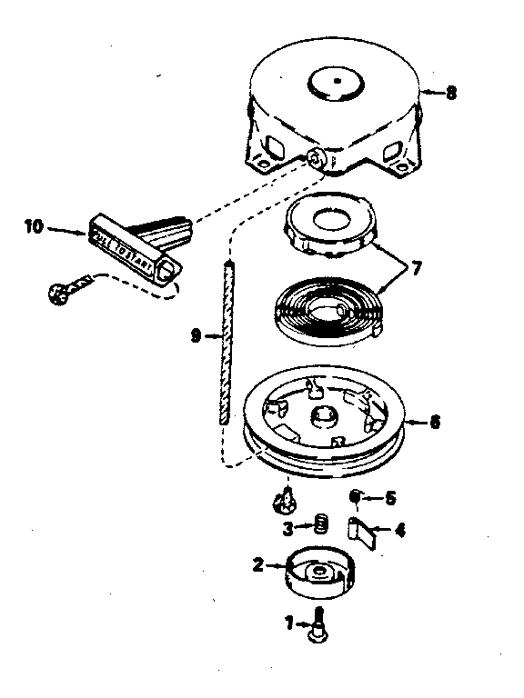 Rewind Starter Diagram and Parts List for 143590537  Craftsman Lawn Mower
