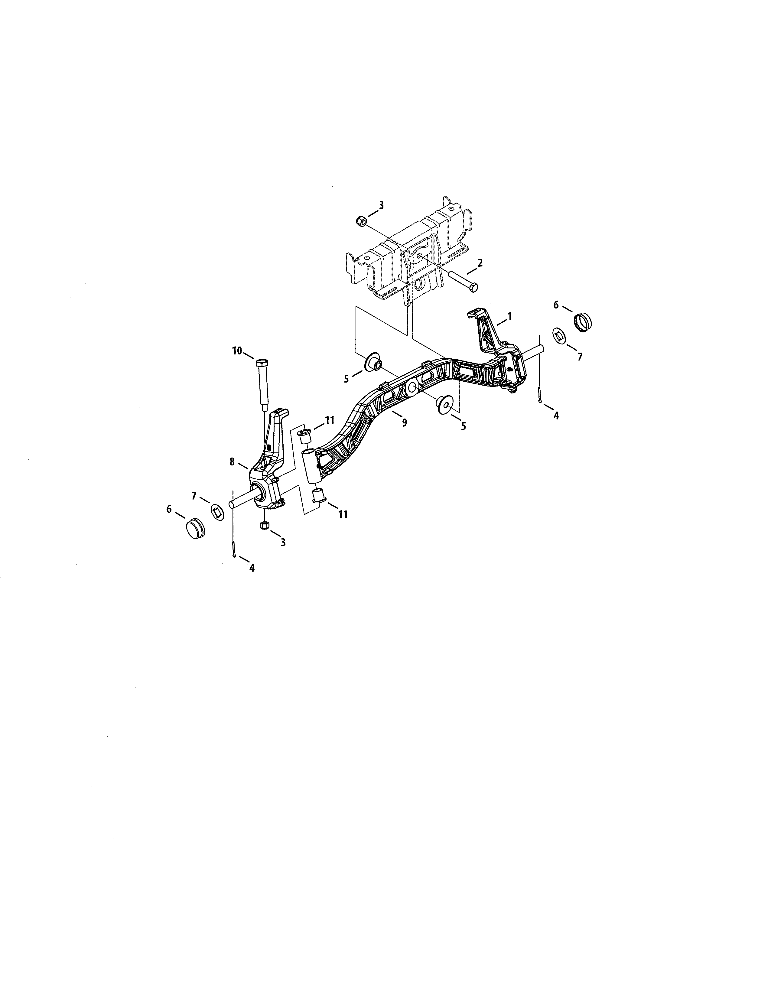 Steering Axle Diagram and Parts List for 247204420  Craftsman Lawn Tractor