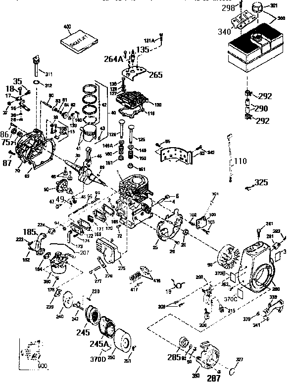 Engine (71, 143) 143.971005 Diagram and Parts List for 143971005  Craftsman Engine