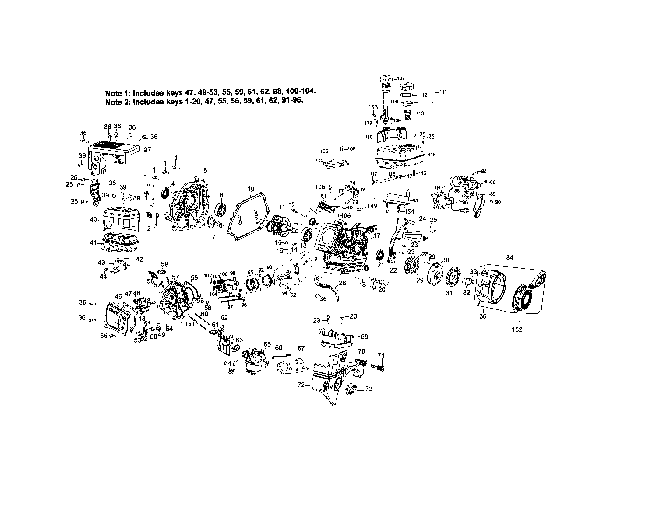 Engine Diagram and Parts List for 247889550  Craftsman Snow Blower