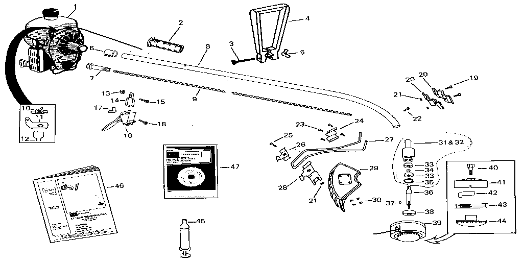 Drive Shaft Assembly - Lower Head - Cutting Head Diagram and Parts List for 23489641  Craftsman Trimmer