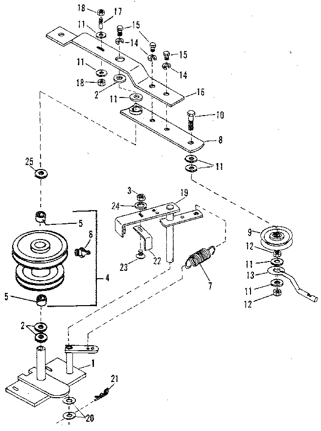 Pulley Assembly Diagram and Parts List for 84224075  Craftsman Snow Blower