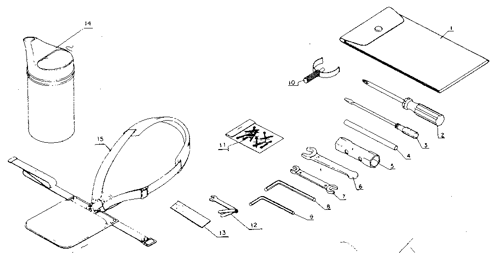 Tools And Shoulder Harness Diagram and Parts List for 271281611  Craftsman Trimmer