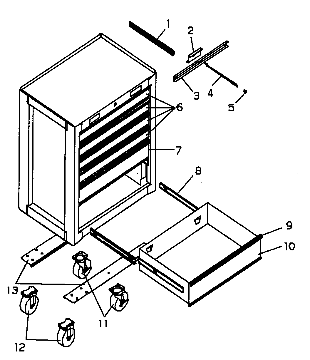 Tool Chest Diagram and Parts List for 706591671  Craftsman Tool Stand & Cart