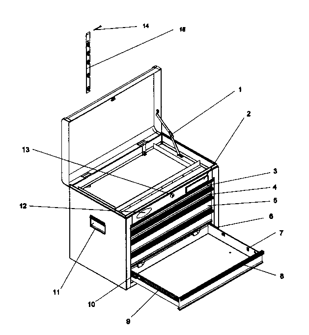 Chest Diagram and Parts List for 706618120  Craftsman Tool Stand & Cart