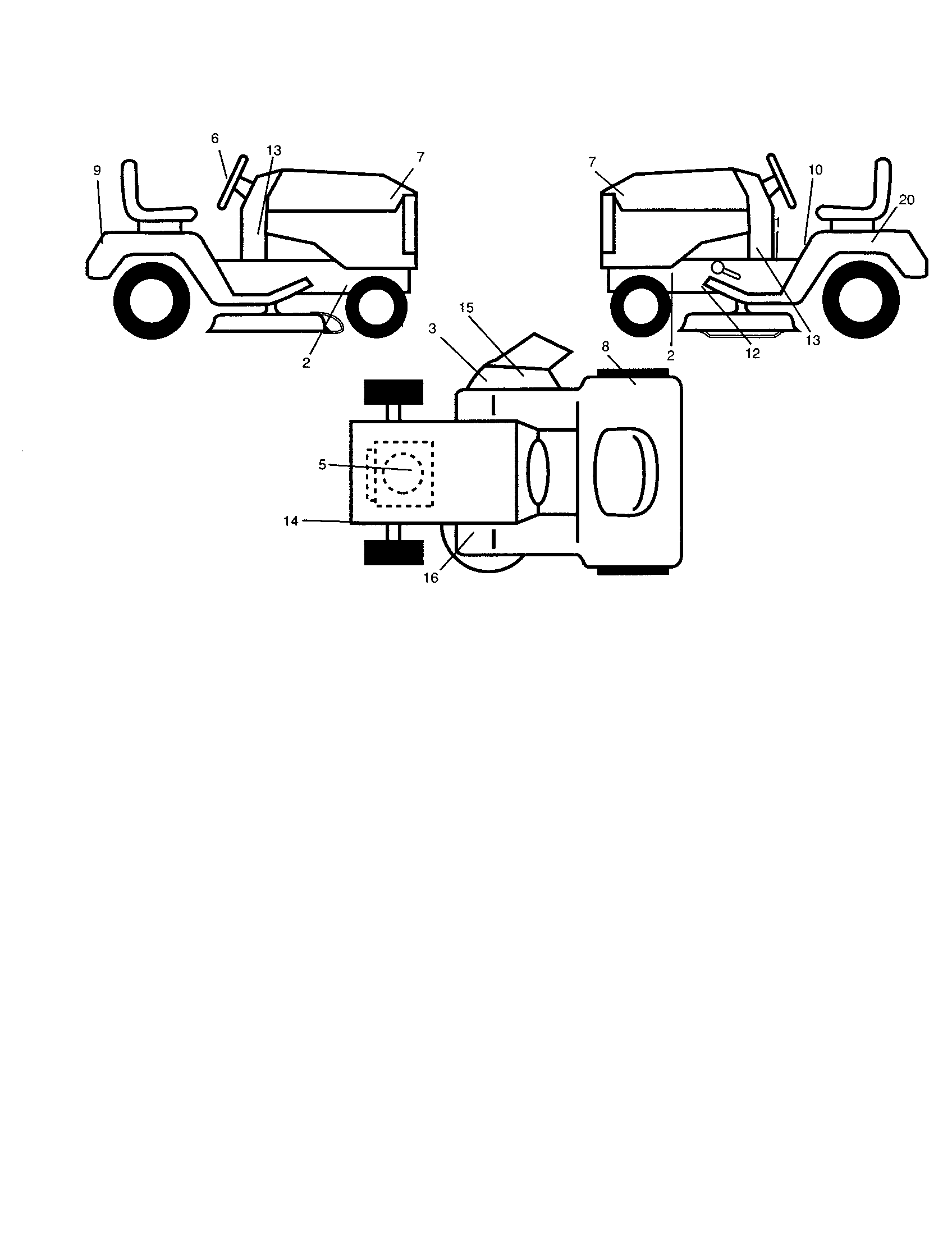 Decals Diagram and Parts List for 917277160  Craftsman Lawn Tractor
