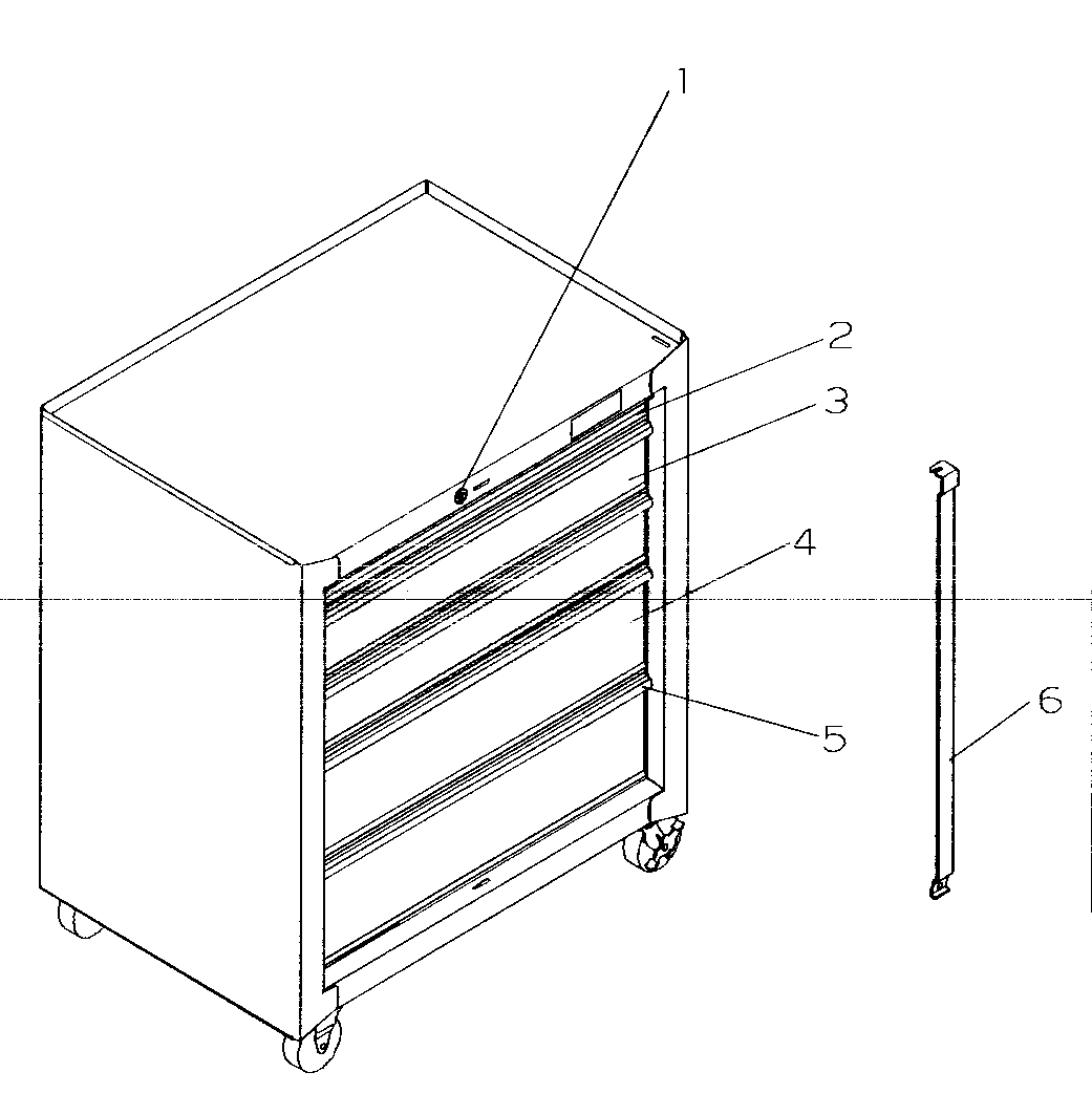 Chest Diagram and Parts List for 70692171511-61  Craftsman Tool Stand & Cart