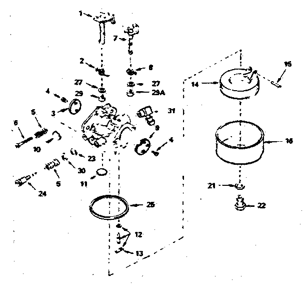 Carburetor No. 632422 Diagram and Parts List for 143366032  Craftsman Engine