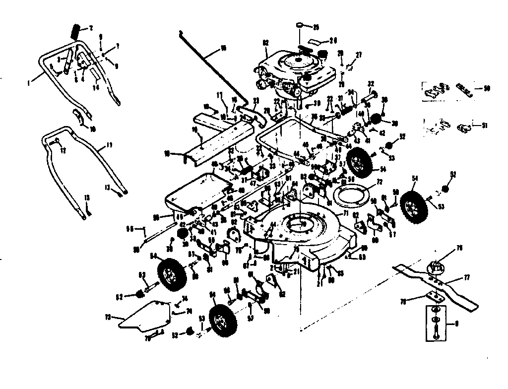 Replacement Parts Diagram and Parts List for 1319754510  Craftsman Lawn Mower