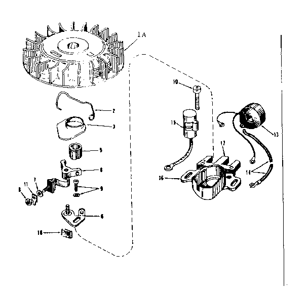 Magneto No. 610667 Diagram and Parts List for 143124011  Craftsman Engine