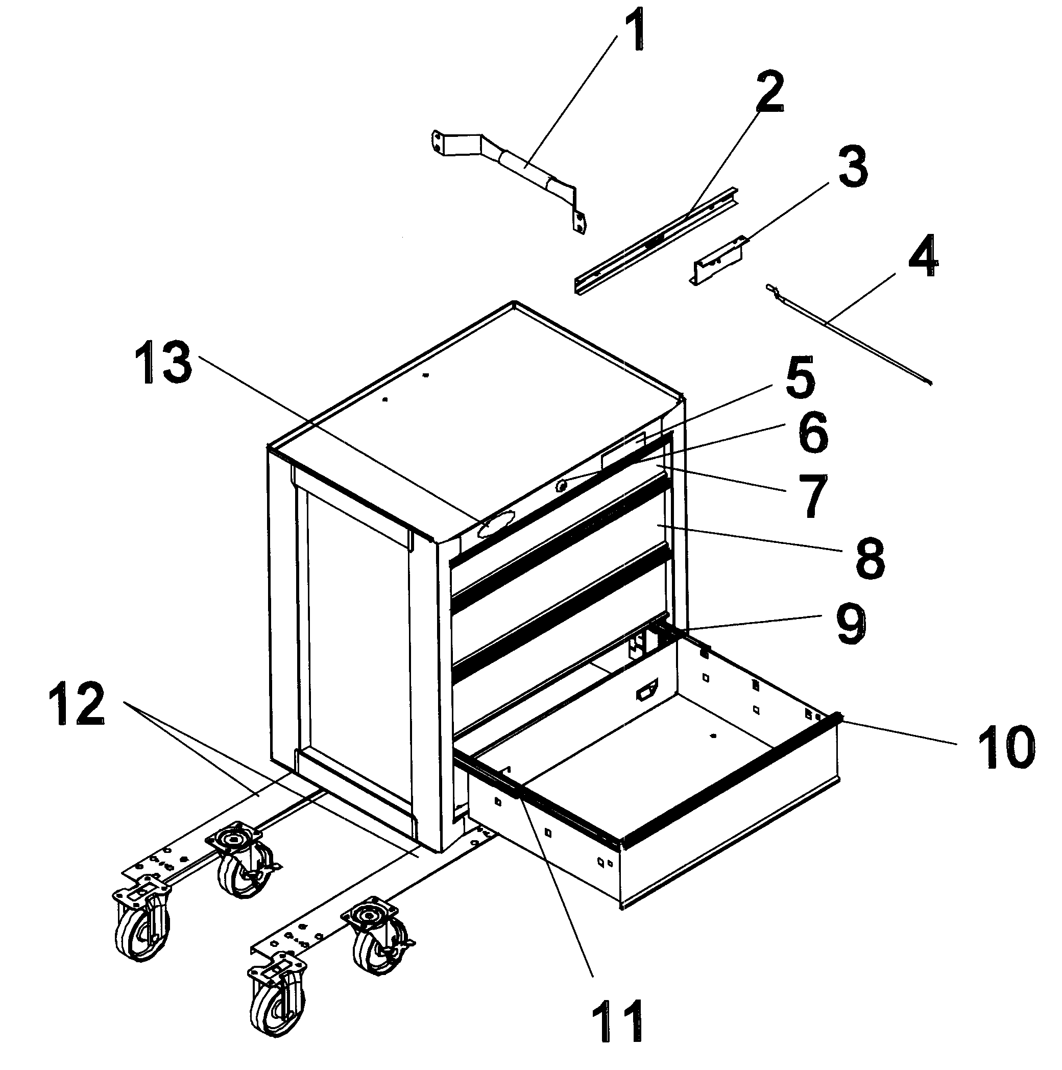 Tool Chest Diagram and Parts List for 706877490  Craftsman Tool Stand & Cart