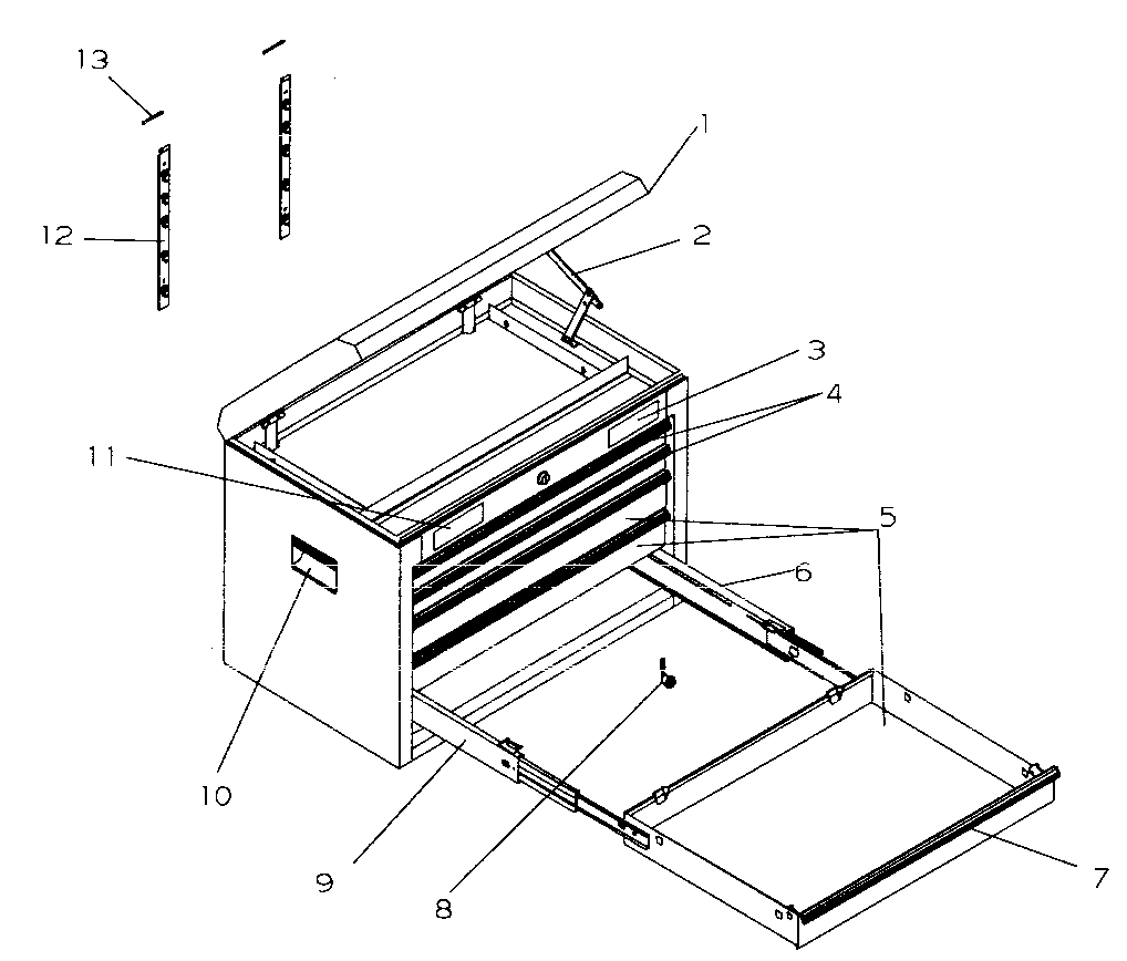 Tool Chest Diagram and Parts List for 706956901  Craftsman Tool Stand & Cart