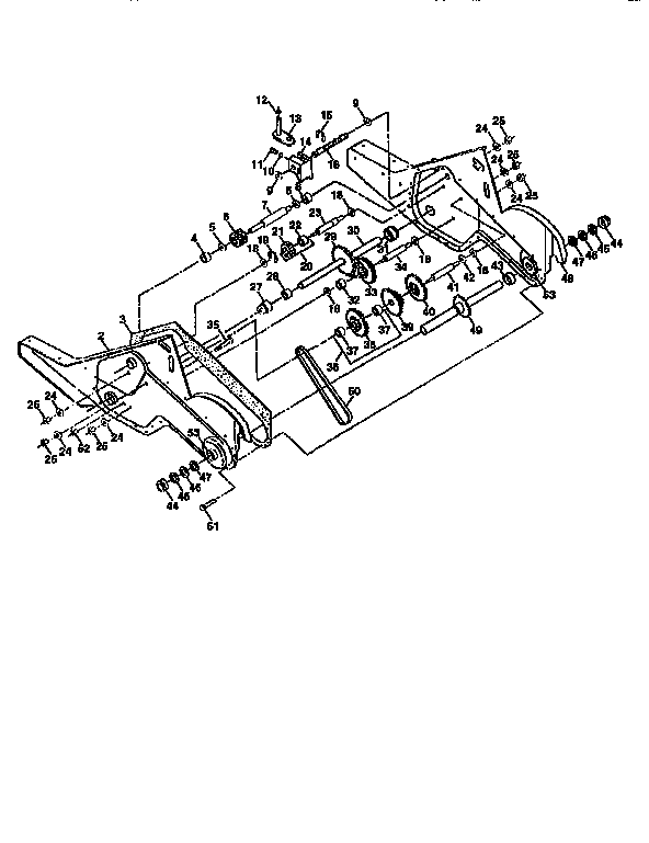 Transmission Diagram and Parts List for 917295652  Craftsman Tiller