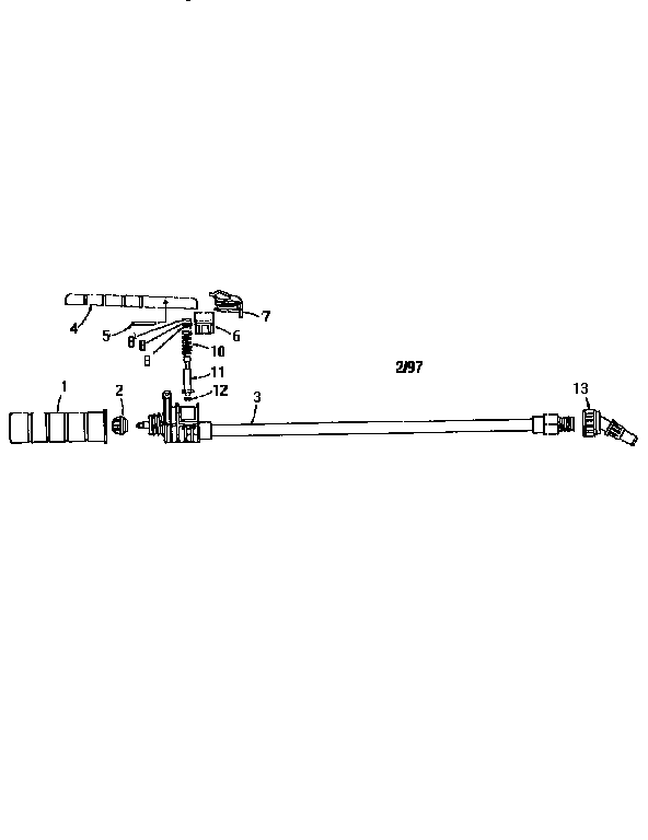 Wand Assembly Diagram and Parts List for 471261402  Craftsman Pressure Washer