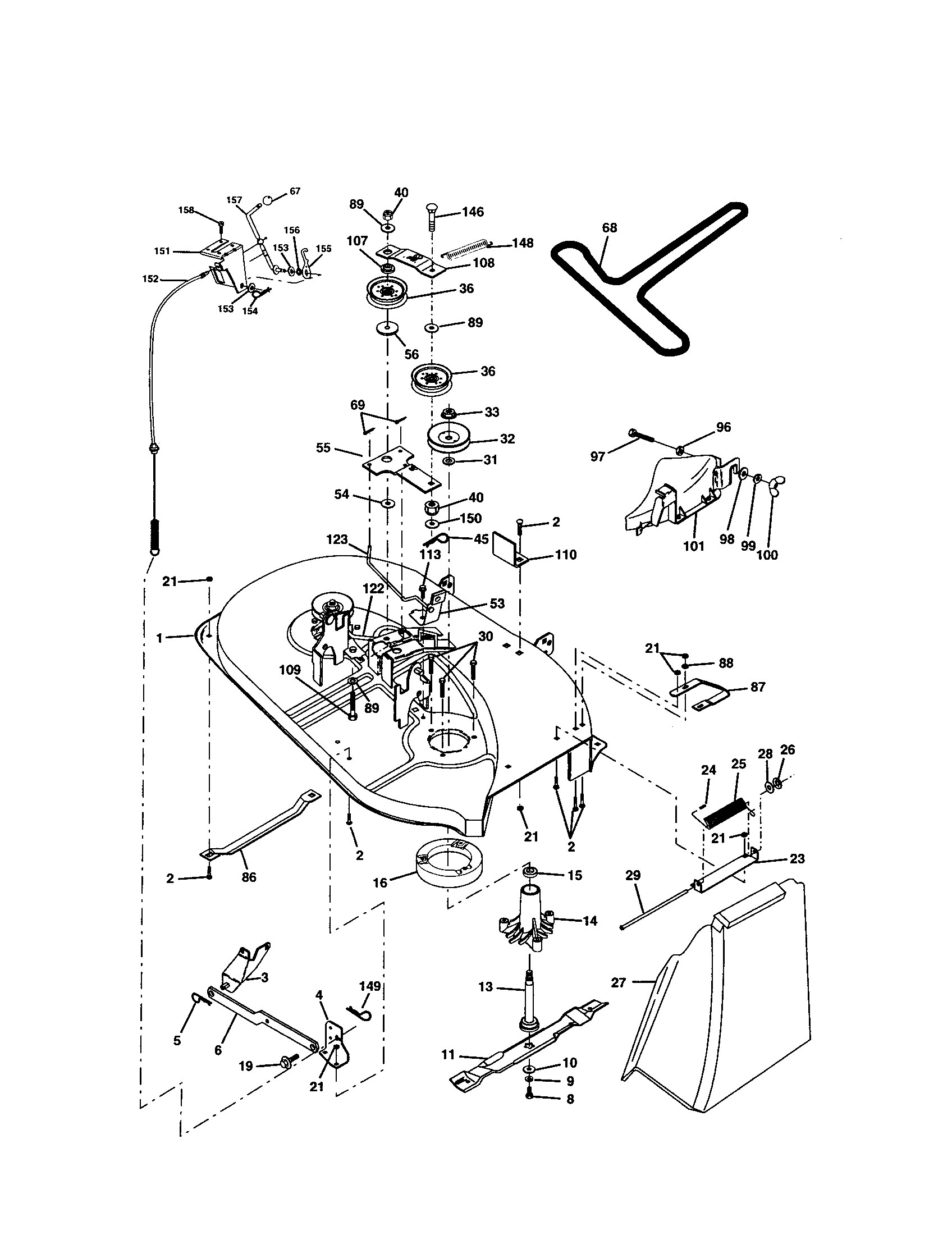 Mower Diagram and Parts List for 917277150  Craftsman Lawn Tractor