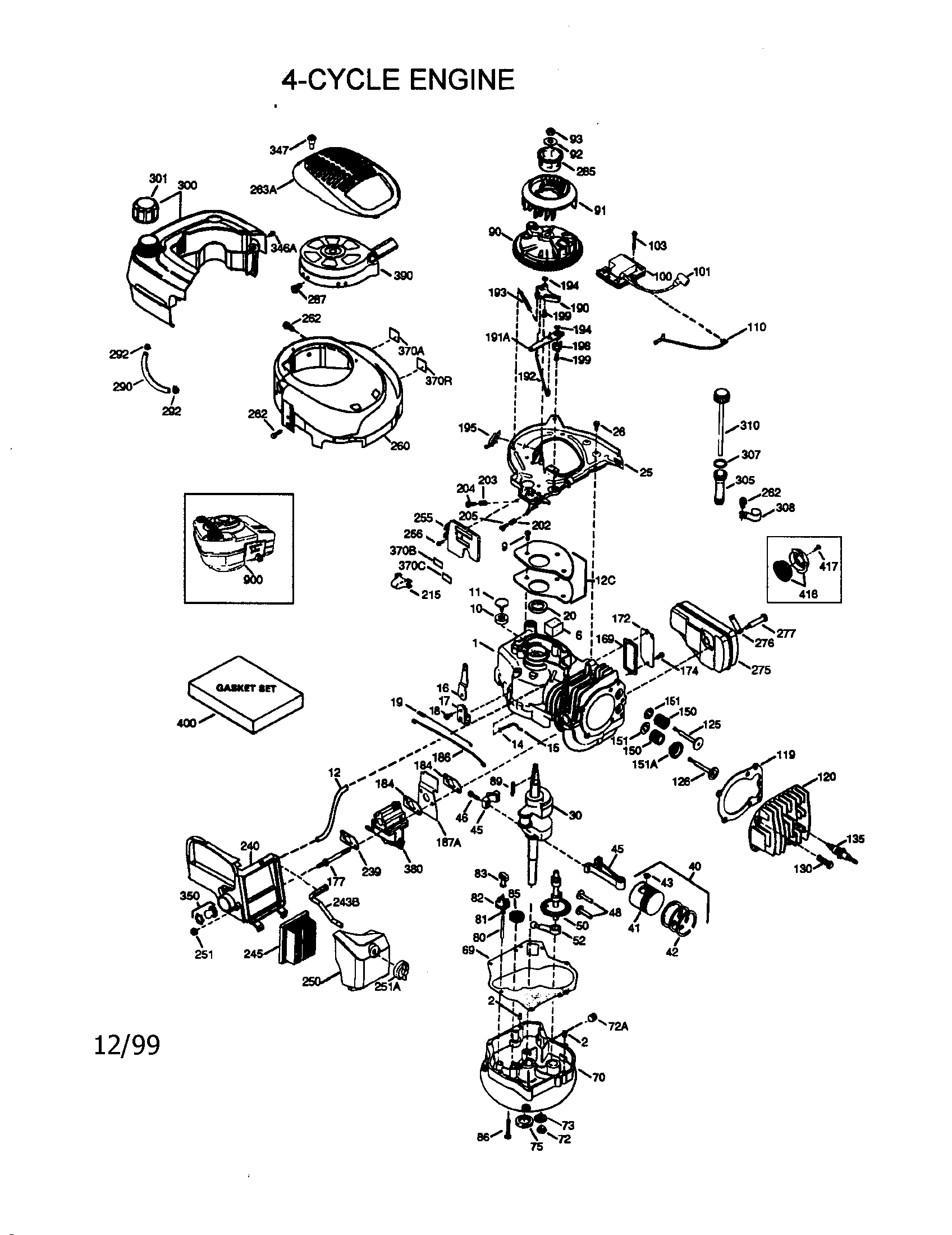Engine Diagram and Parts List for 143006710  Craftsman Engine