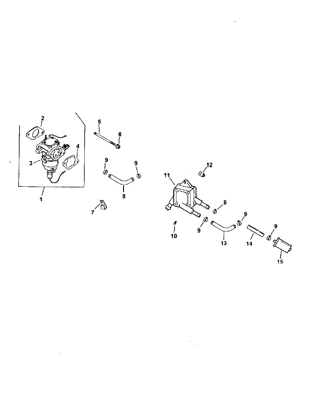Fuel system Diagram and Parts List for CV675-77549  Craftsman Engine
