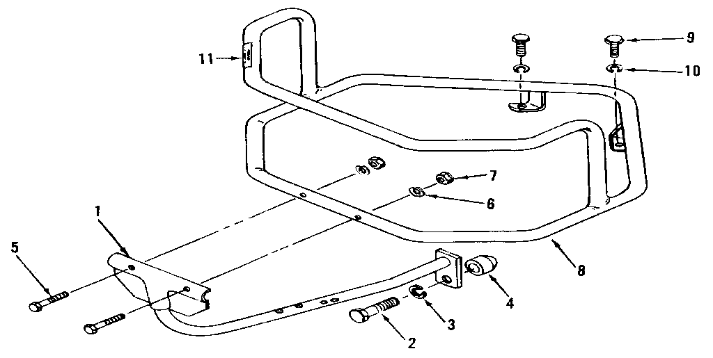 Bumper Attachment Diagram and Parts List for 29909  Craftsman Tiller