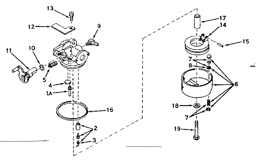 Sears Carburetor Diagram and Parts List for 143174252  Craftsman Engine