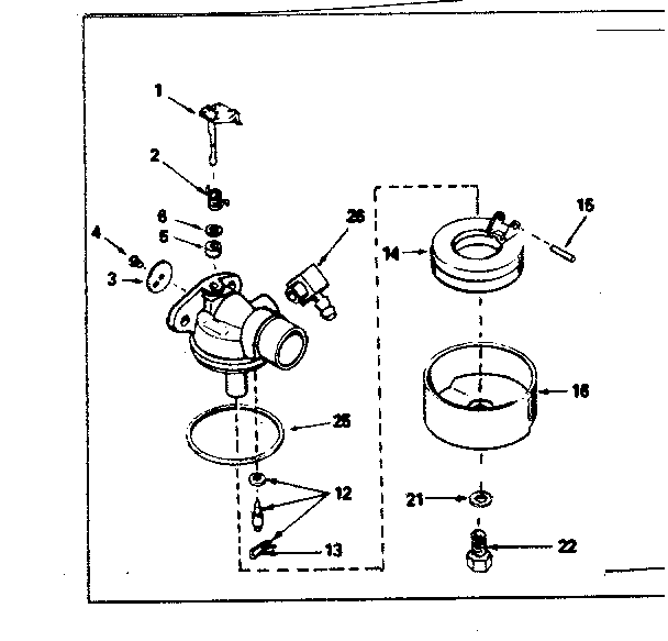 Carburetor Diagram and Parts List for 143344352  Craftsman Engine