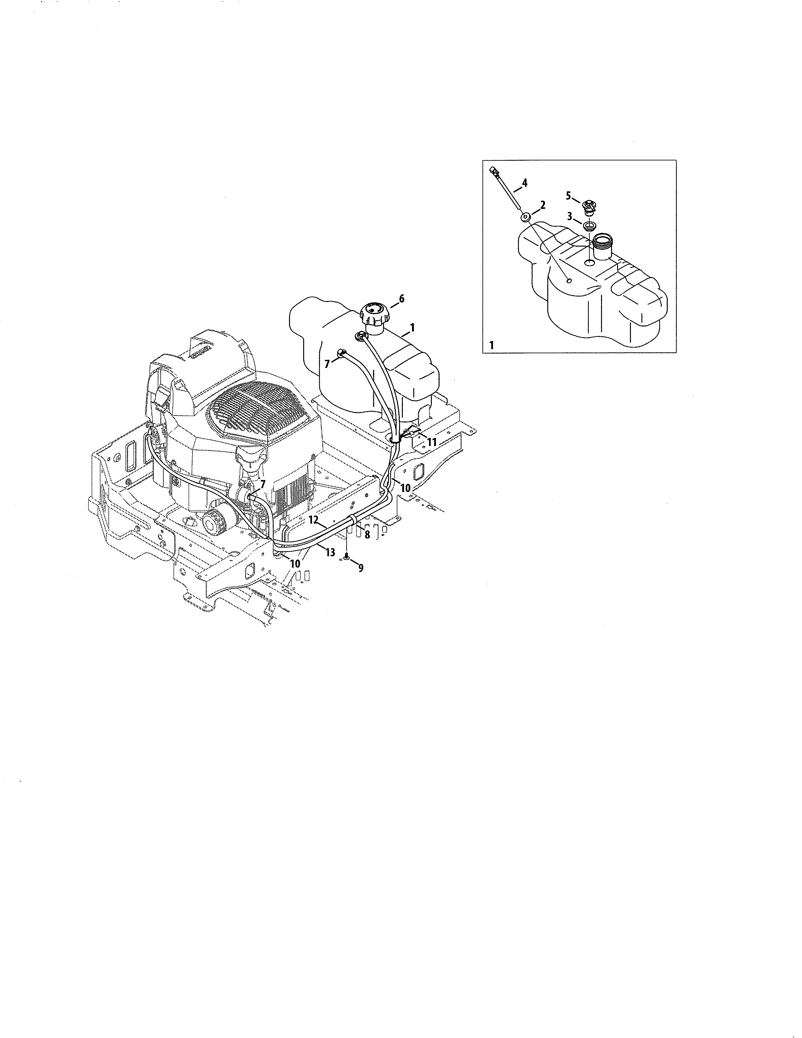 Fuel Tank Diagram and Parts List for 247204200  Craftsman Engine