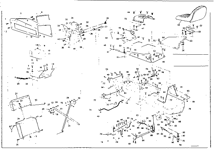 Top Half Diagram and Parts List for 53696331  Craftsman Lawn Mower