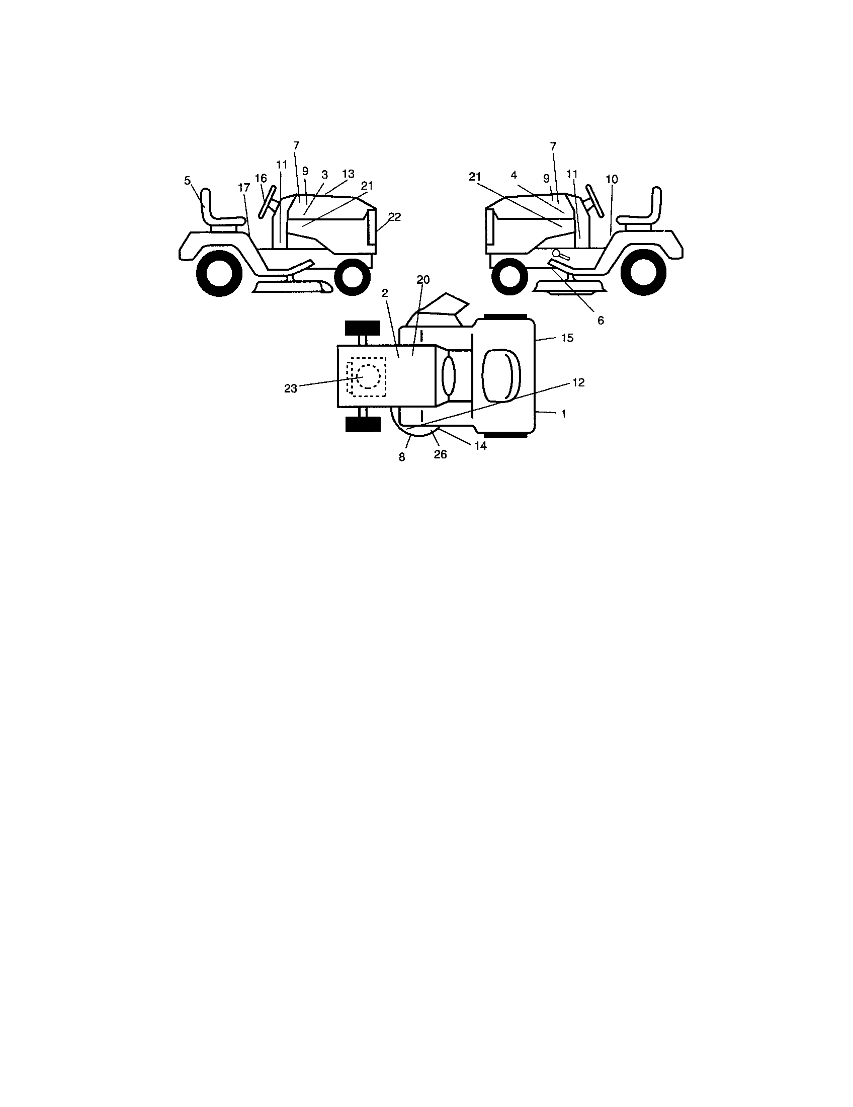 Decals Diagram and Parts List for 917273281  Craftsman Lawn Tractor