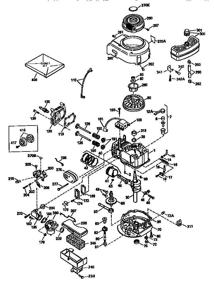 Engine (71/143) 143.965008 Diagram and Parts List for 143965008  Craftsman Engine