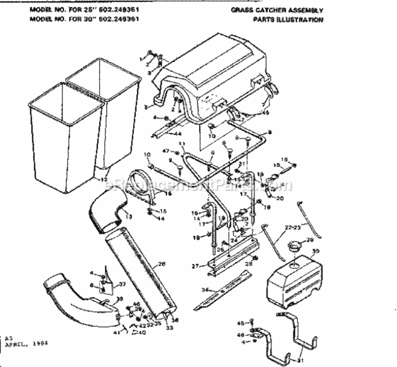 Page A Diagram and Parts List for 502249351  Craftsman Lawn Tractor Accessories
