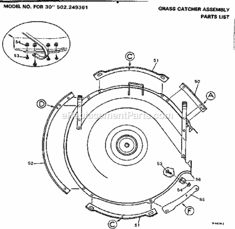 Page B Diagram and Parts List for 502249351  Craftsman Lawn Tractor Accessories