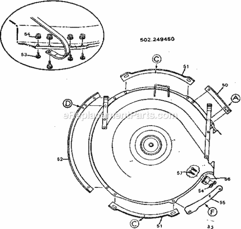 Page B Diagram and Parts List for 502249450  Craftsman Lawn Tractor Accessories