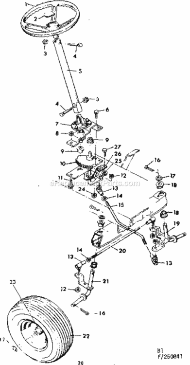 Page B Diagram and Parts List for 502250841  Craftsman Lawn Tractor