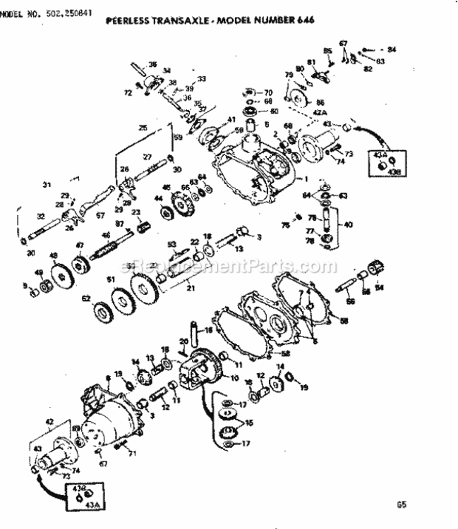 Page G Diagram and Parts List for 502250841  Craftsman Lawn Tractor