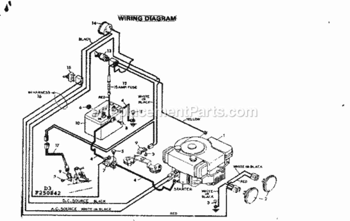 Page D Diagram and Parts List for 502250842  Craftsman Lawn Tractor