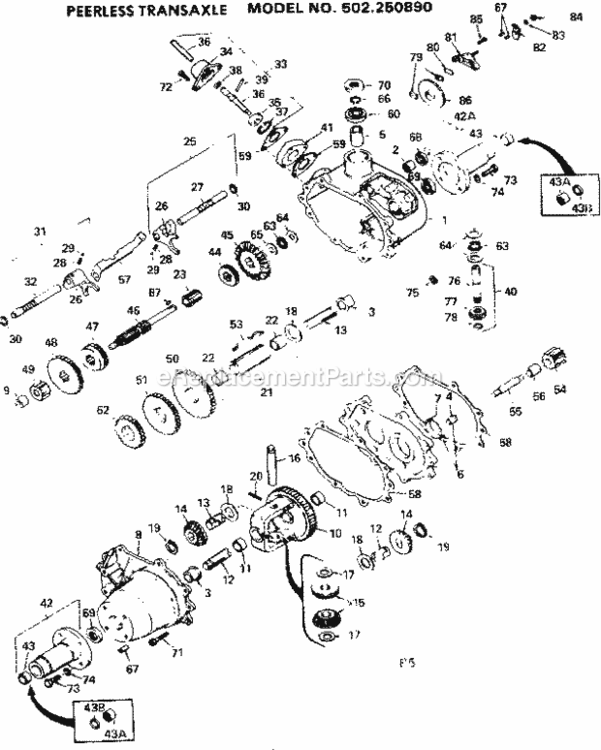 Page F Diagram and Parts List for 502250890  Craftsman Lawn Tractor