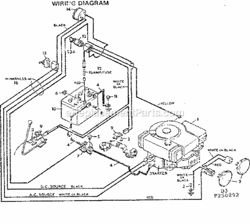Page D Diagram and Parts List for 502250892  Craftsman Lawn Tractor